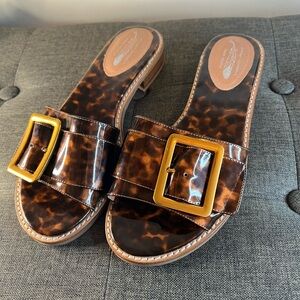 Jeffrey Campbell Free People Tortoise Brown Sandals with Gold Buckle